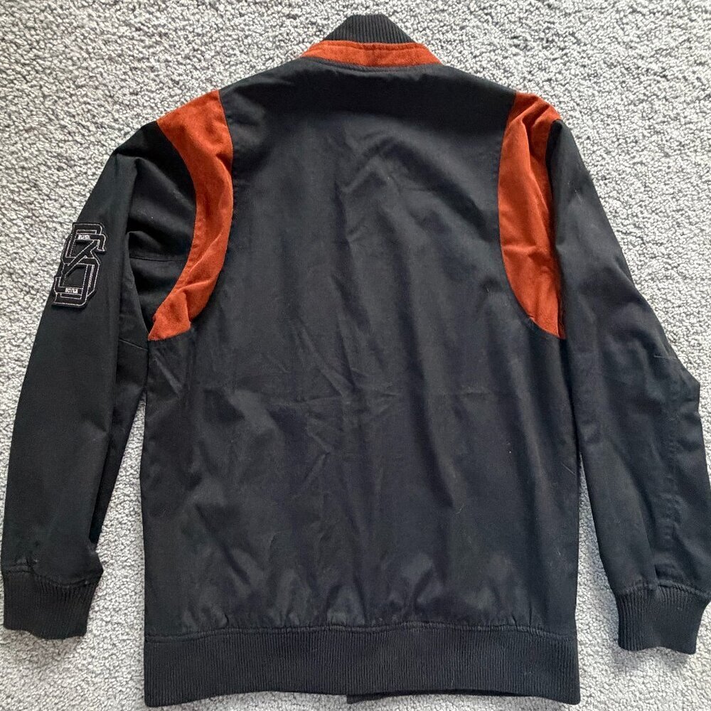 Black Scale Black and Orange Devil in the Details Bomber Jacket - Men's Size M - Picture 14 of 16